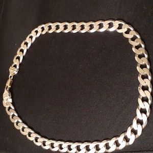 STERLING SILVER 925 FLAT CUBAN LINK CHAIN NECKLACE NWT